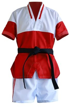 Taekwondo-dräkt, Taekwondo Uniformer Herr Kvinnor Lång Kortärmad Skjorta Byxor Vuxen Flera storlekar(Short a,L)