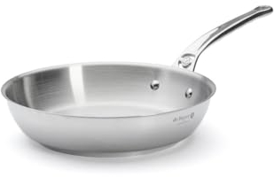 De Buyer - Poêle à frire en inox MILADY - 24 cm - Fabriquée en France, Sans PFAS, Inox 18/10 Performant et Résistant, Fond Sandwich, Tous Feux + Four, Finition Poli Brillant