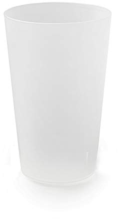 LPF LE PETIT FOURNISSEUR - Lot de 100 Gobelets réutilisables 20cl (28cl à ras-bord) - Polypropylène Plastique Alimentaire Rigide - Gobelets pour évenements - Compatible lave-vaisselle - Couleur Givrée