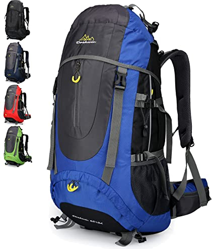 Doshwin 70L Trekkingrucksack Campingrucksack Reiserucksack Wanderrucksack Großer Rucksack für Damen Herren (Blau)