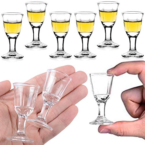 Paquete de 6 Vasos de Chupito de 10 ml - Mini Copas para Vino, Licor, Bebidas Alcohólicas Chinas, Japonesas - Pequeños Vasos Transparentes para Tequila, Vodka