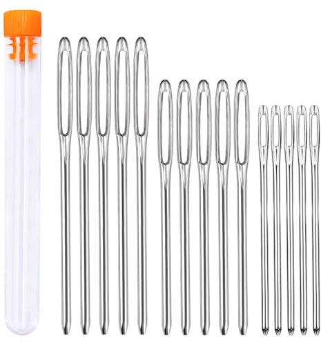 30 Stücke Nähen Nadeln Set, 3 Größen Große Augen Nadeln, Leder Nähen Nadeln Set für Hand Nähen Leder Handwerk