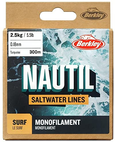 Berkley Nautil Surfmonofilament Fishing Line, Turquoise, 0.007 in|0.18 mm | 5.5 lb|2.5 kg | 300 m