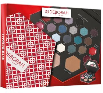 Deborah Milano - Trousse Set Regalo Donna Make Up Beauty Gift n.2 Small Toni Freddi, Include Palette di Ombretti, Gloss, Rossetti e Polveri Viso dai diversi Finish e Colori, in Carta FSC