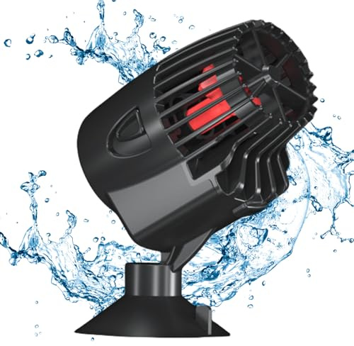 WIYETY Bomba de flujo para acuario, 3000 l/h, ultrasilenciosa, giratoria 360 °, con ventosa, ajustable para acuarios de agua dulce y salada, cable de 2 m (negro)