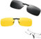 Svalor 2 Stück Sonnenbrille Clip, Sonnenbrille zum Aufstecken, Sonnenbrille Aufsatz für Brillenträger, Polarisationsbrille Clip für Blendfreie, Clip on Polarisiert, für Damen und Herren(2 Farben)
