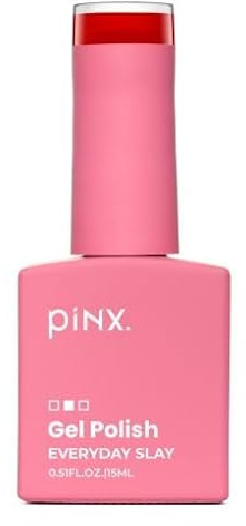 Pinx. Gellack Everyday Slay Inferno Kiss 15 ml – Eldröd UV/LED gellack, högpigmenterad nagellack med intensiv färg, långvarig glans upp till 3 veckor, professionellt resultat