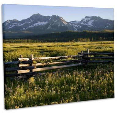3dRose Sawtooth Mountains, dusk, Stanley Basin, Idaho - US13 DFR0875 - David R. Frazier Museum Grade Canvas Wrap 10x8