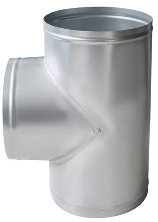 Pieza en T para ventilación tubo estufa pellets chimeneas conector conducto tres vías para cocina extractor humos campana humo hierro galvanizado redondo escape ductos conexión en t tubería (OD100mm)