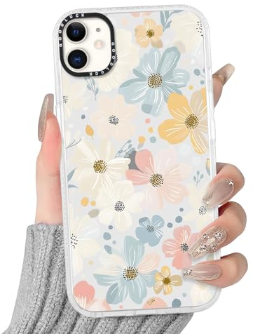 Pnakqil Funda para iPhone 11 Carcasa de Movil 6,1'' Dibujos Vistoso Flore Diseño Aesthetic Linda, Capa Transparente Silicone Suave Antigolpes Slim TPU para Mujer con Protector Case para iPhone 11