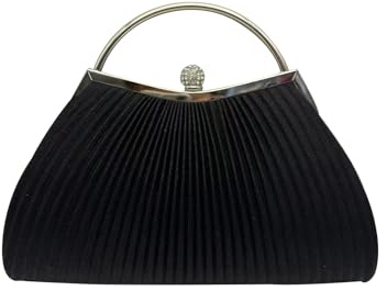 CORIOS Dam aftonväska paljettkoppling liten ceremonikedja brudväska elegant lyxig axelväska messenger-väskor för cocktailparty, Svart, L