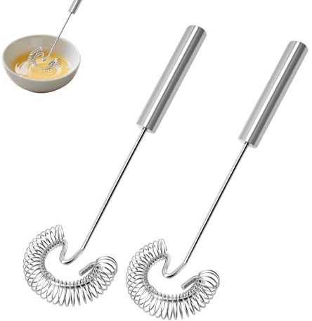 2 Stück Spiralbesen, Spiralbesen Edelstahl Schneebesen Saucenbesen Mini Klein Spiralschneebesen für Blender Koch-und Küchenhelfer
