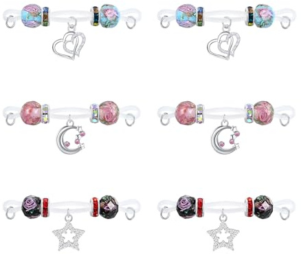 MODRSA Piercing Per Capezzolo, 3 Pezzi, Anello Per Capezzoli Falsi In Corallo, Regolabile, Non Forare, Con Ciondolo A Forma Di Farfalla, Plastica