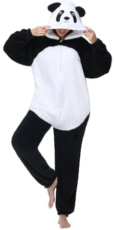 chuangminghangqi Combinaison Pyjama Kigurumi Onesies Unisexe Costume Soirée de Déguisement Vêtement de Nuit Anime Cosplay Halloween Noël Fête pour Adulte(Panda,M)