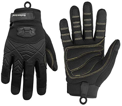 Seibertron Full Finger Padded Palm Lightweight Breathable Climbing Rope Gloves for Climbers, Rock Climbing, Rescue, Adventure, Sailing, Kayaking, Outdoor Sports Black S