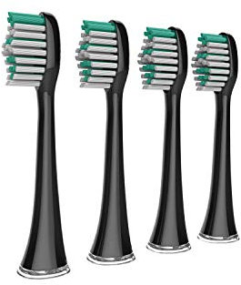 CREATE/Cabezales de repuesto para Cepillo de Dientes Ultrasónico SONIC PEARL/Paquete de 4 Cabezales de Repuesto para El Cepillo de Dientes Ultrasónico SONIC PEARL (Pack 4 cabezales - color Negro)