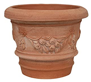 Biscottini Vaso in terracotta artigianale | Vaso terracotta 20x17x20 cm | Vaso per esterno