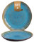 palmer Lotus Teller flach - 2er-Set, Steinzeug - Ø 20,5 cm - Türkis teilglasiert, organische Form - für FrühStück, Brotzeit oder als Kuchenteller - stapelbar, spülmaschinenfest