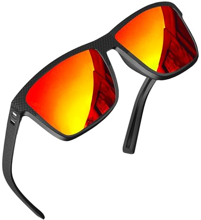 grinderPUNCH Occhiali da sole polarizzati da uomo, leggeri, montatura TR90, protezione UV400, occhiali da sole quadrati per guida