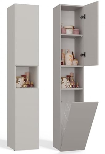 BDW NEL III - Armadietto per il bagno, 2 porte, 174 x 31 x 30 cm, mobile per il bagno, mobile alto, mobile da bagno, mensola da bagno