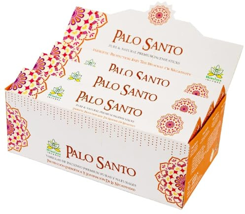 Himalaya Premium Palo Santo, bastoncini di incenso profumati, confezione da 12 (15 g per confezione), ideali per meditazione, yoga, preghiera, relax, purifica e rinfresca l'aria con Kajal