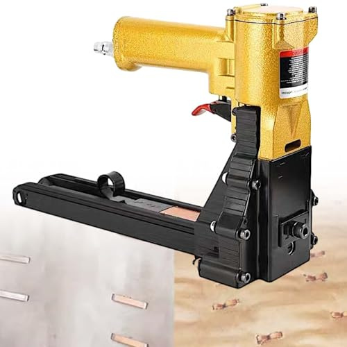 vnmudzeo Industrial Pneumatic Carton Stapler Lightweight,100 Binding Capacity,Aluminum Alloy Corrugated Box Sealing Device Handheld,Adjustable Tightness,22mm