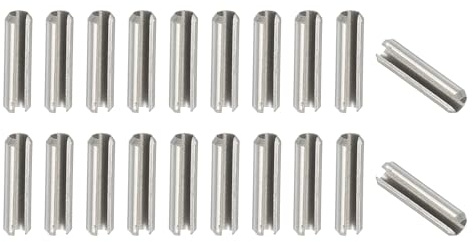PATIKIL Slotted Spring Pin 3/16 x 3/4 (5.3mm x 20mm) Silver 20 Pcs | 304 Stainless Steel, Split Roll Pins, Spring Dowel, for Home Improvement Automotive Machine Repair