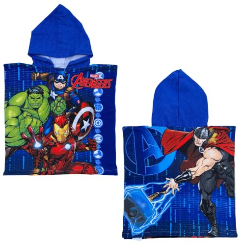 CARTOON Strandponcho badrock för barn mikrofiber polyester storlek 50 x 100 cm strand pool, Avengers, one size