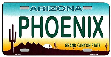 Metal Tin Sign 8X12 Inches Smart Blonde Phoenix Arizona Novelty State Background Vanity Metal License Plate