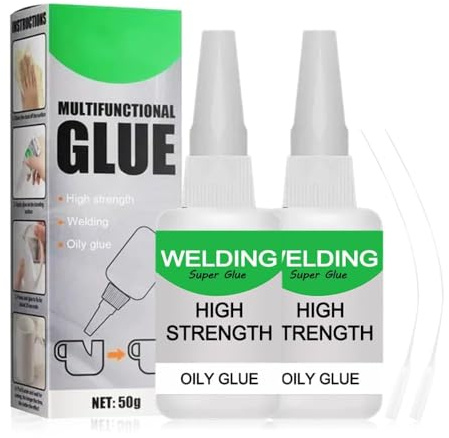 2026 Neu Universalkleber 50g, Hochfester Superkleber Ölbasierend, Kleben Statt Bohren Extra Stark, Wasserfester Alleskleber für Kunststoff, Metall, Keramik, Leder & Holz (2)