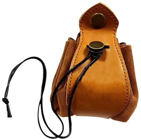 CORHAD Bolsa para Dados Portátil de PU con Cordón Organizador Compacto para Dados y Accesorios de Mesa Bolsa de Almacenamiento para Joyería Color Marrón Oscuro