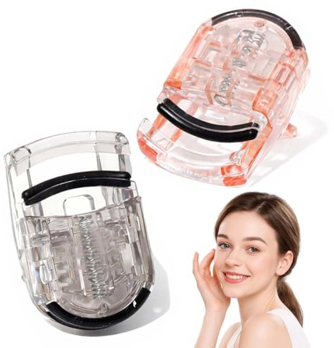 OIUAVYR 2 Rizador de pestañas retorno automático, con almohadillas de silicona, rizapestañas profesional,Mini portátil,Regalo de San Valentín