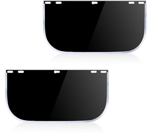 Rainway 2 lentes de repuesto para protección facial, color negro, lente de repuesto para Face Shield, protección facial, pantalla tintada, visera de protección facial, lente protectora facial para