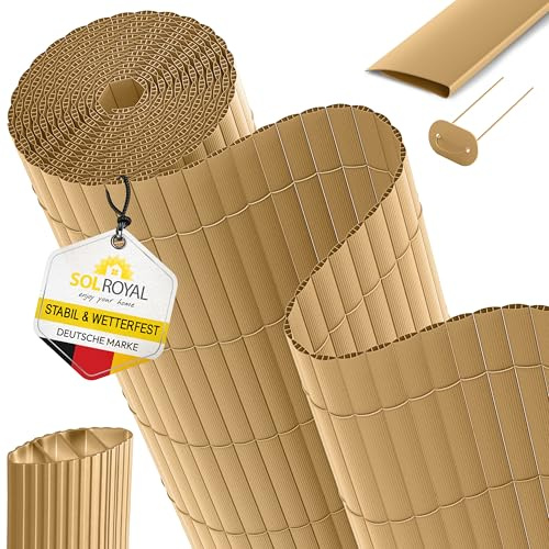 Sol Royal PVC Frangivista per Recinzione Giardino con Triplo Rinforzo Clip