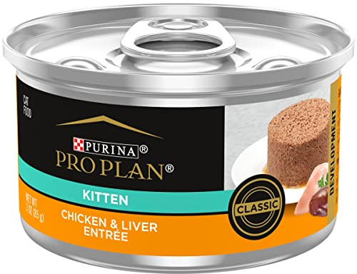 Purina Pro Plan Pate, High Protein Wet Kitten Food, DEVELOPMENT Chicken & Liver Entree - (Pack of 24) 3 oz. Pull-Top Cans