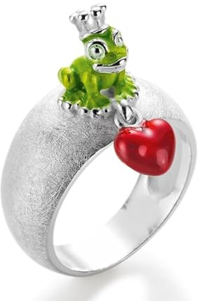 Heartbreaker Froggy Frosch-Ring I Größe 60 I Edler Ring aus 925 Sterling Silber I Nickelfreier Damenring inkl. Geschenkverpackung I In Goldschmiedequalität gefertigt I LD FG 13 GR - 60