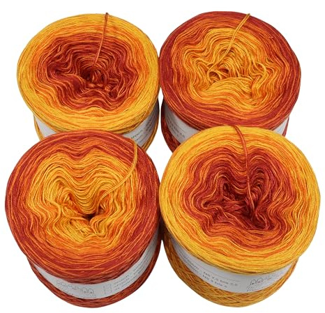 Bobbel Farbverlaufsgarn Cupcakes - Orangensorbet Cupcakes Gesamt 280g 3Fädig 4X 350m Wolle bobbel Colour Gradient Märchengarne