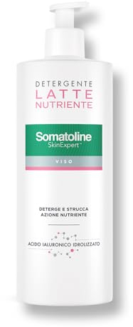 Somatoline SkinExpert, Latte Detergente Viso e Occhi, Struccante e Idratante con Acido Ialuronico, 400ml