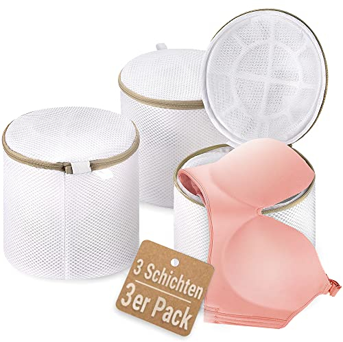 ecooe BH Wäschesack Set für Waschmaschine, Wäschenetz BHS mit Reißverschluss, Wäschebeutel für Unterwäsche, kleine Kleidung, Socken usw. (3er Set)