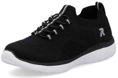 Rieker Damen Low-Top Sneaker M5074, Frauen Halbschuhe,Freizeitschuhe,Turnschuhe,Laufschuhe,straßenschuhe,Strassenschuhe,schwarz (00),39 EU / 6 UK