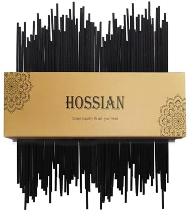 HOSSIAN Varillas de Perfume de habitación-difusores de Sala Tipo Palo, difusor de Barra, Varillas difusoras de Aromas para Habitaciones (Negro23cm x 3.5mm 100pcs)