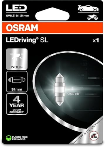 OSRAM LEDriving SL, ≜ C5W (31 mm), White 6000K, Blister (1 lamp), LED Retrofit, offroad use only