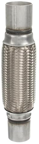 Flaconi Voiture Tuyau D'échappement,Tube Tressé en Acier Inoxydable,Tuyau D'échappement Flexible,Soufflet D'échappement,Convient pour Voitures,SUV,Bus et Camions (45x200mm)