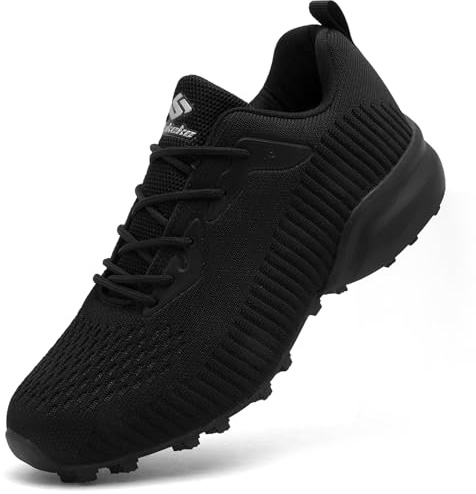 ASOCO DREAM Scarpe da Trail Running Uomo Scarpe da Passeggio Leggero Traspirante Scarpe da Ginnastica Antiscivolo Fitness Running Sneakers,Tutto Nero,41 EU