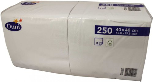 Duni 250 Zelltuch Servietten Weiß 40cm x 40cm