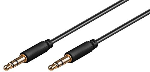 Goobay 69108 Câble de Connexion Audio AUX, 3.5 mm Stéréo, 3 Pôles, Slim, CU, 3 m Longueur de Câble