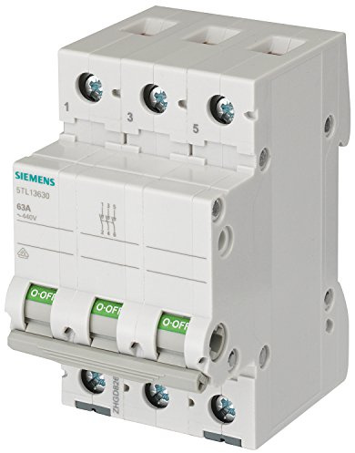 Siemens sentron - Interruptor 70mm 400v 3 módulos 35mm2 3 polos 40a