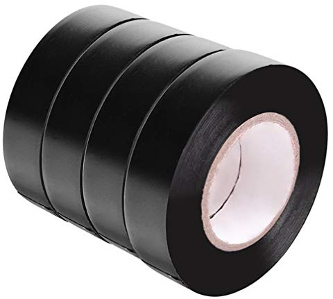 Maveek Electrical Tape 4 Pack 15m 0.6 Inch Black Electrical Insulation Tape, 50 Feet