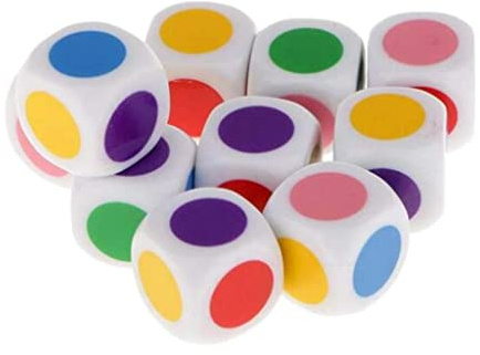 Perfeclan 10pcs Dés à 6 Faces en Acrylique, Dés pour Jouer à des Jeux comme Tenzi, Farkle, Bunco ou l'enseignement des mathématiques (Coloré)