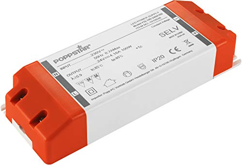 Poppstar LED Trafo Transformator 230V AC / 24V DC 4,16A für 1 W bis 100 Watt LEDs